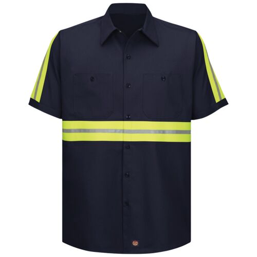 Men's Enhanced Visibility Short Sleeve Cotton Work Shirt Thumbnail